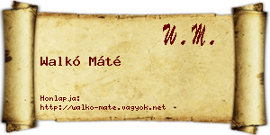 Walkó Máté névjegykártya