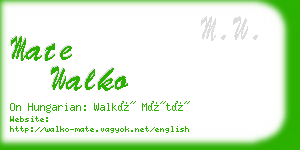 mate walko business card